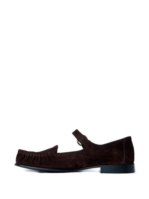 Miu Miu buckle-strap loafers - Brown