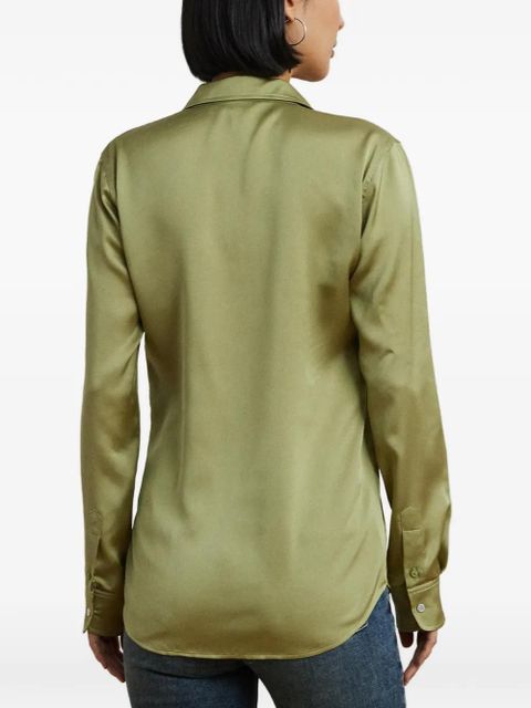 Lauren Ralph Lauren satin-finish long-sleeve shirt - Green
