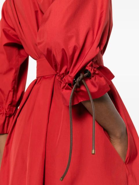 Max Mara tie-detail V-neck midi dress - Red