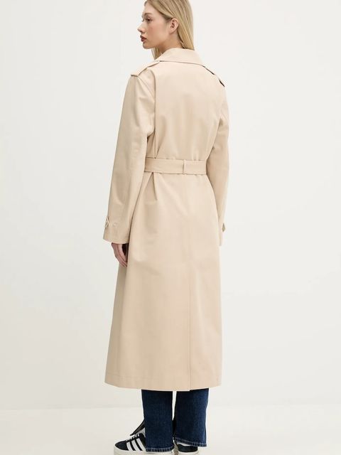 HUGO trencz damski kolor beżowy przejściowy 50542278 - zdjęcie produktu nr 2
