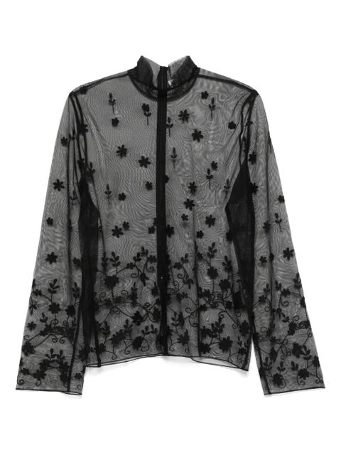 TOTEME floral-embroidered shirt - Black - zdjęcie produktu nr 1