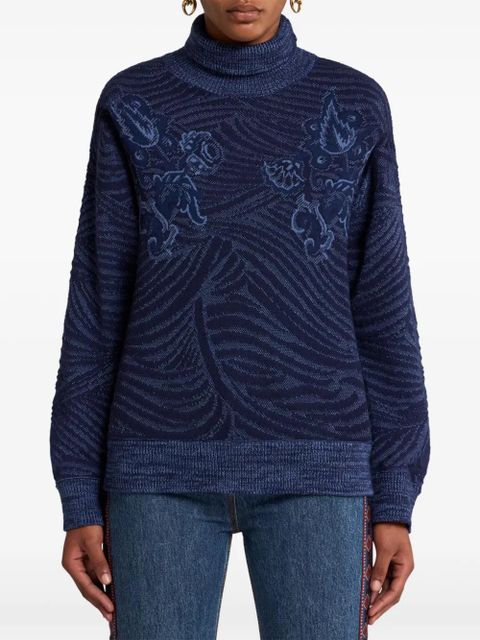 ETRO jacquard turtleneck sweater - Blue - zdjęcie produktu nr 2