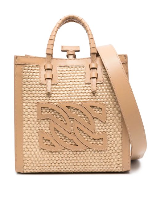 Casadei Beaurivage raffia tote bag - Neutrals