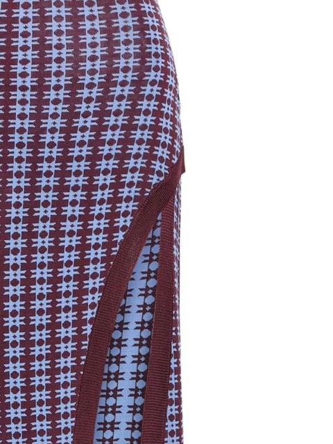 Rabanne side-slit geometric-print skirt - Purple - zdjęcie produktu nr 2