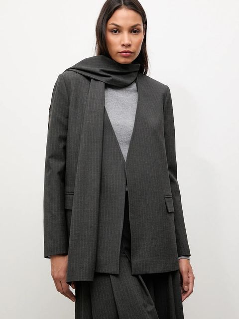 Answear.LAB marynarka kolor szary niezapinana wzorzysta - zdjęcie produktu nr 1