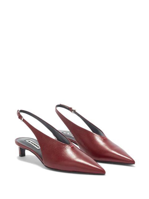Jil Sander 45mm slingback leather pumps - Red - zdjęcie produktu nr 2