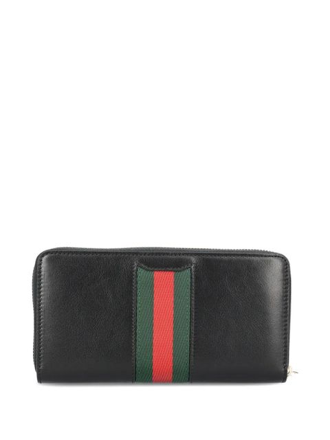 Gucci Horsebit Web zip-around wallet - Black
