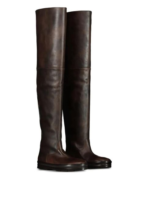 The Row Billie High thigh-high boots - Brown