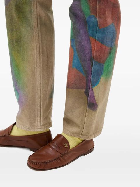 Versace Guanto leather driver shoes - Brown