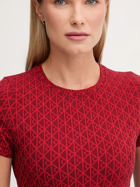 Calvin Klein Underwear t-shirt lounge damski kolor bordowy LV00QF8487