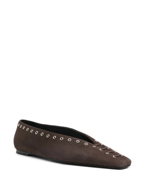 TOTEME suede ballet flats - Brown