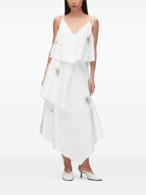 3.1 Phillip Lim appliqué layered midi dress - White