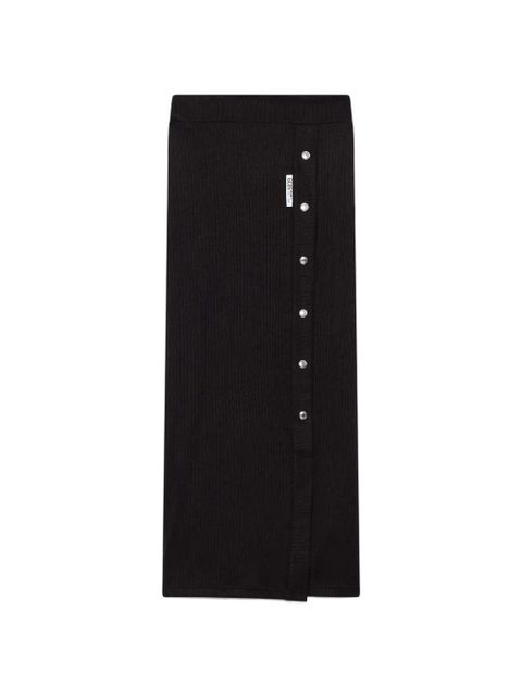 GCDS button ribbed midi skirt - Black