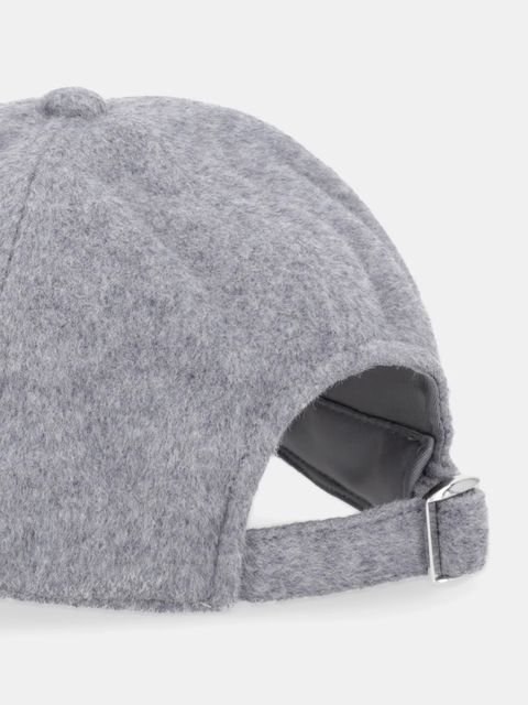 BOSS czapka z daszkiem z dodatkiem wełny kolor szary 50550607