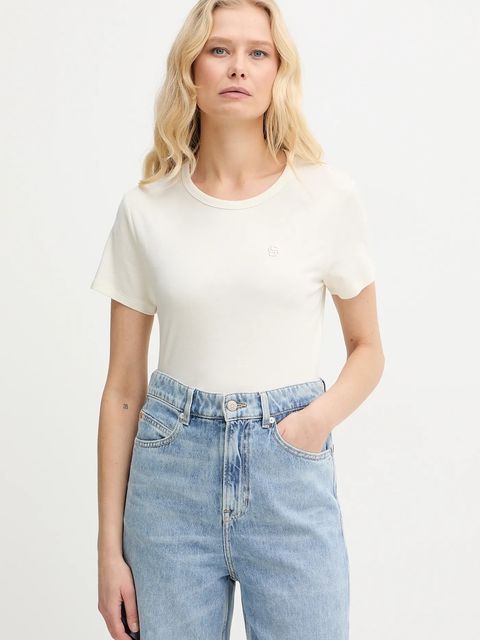 BOSS t-shirt z domieszką jedwabiu Eventsa9 - zdjęcie produktu nr 1