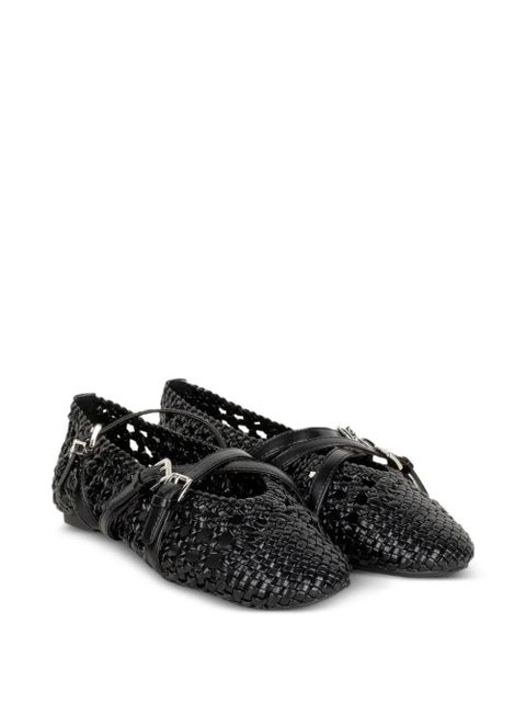 Michael Kors Indy Flex woven buckle-strap ballet flats - Black - zdjęcie produktu nr 2