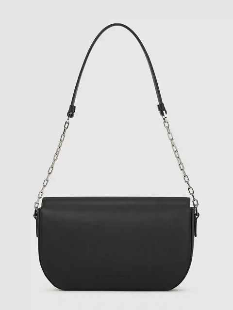 Karl Lagerfeld torebka skórzana K/FOREVER kolor czarny A4W30262