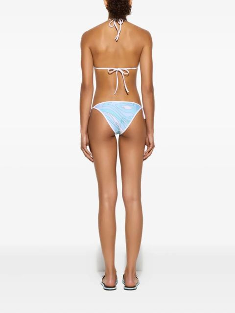 PUCCI marmo-print side-tie bikini bottoms - Blue