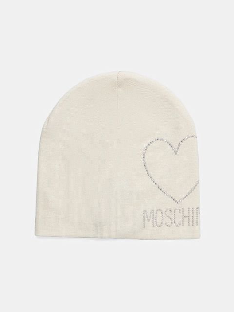 Moschino czapka wełniana kolor beżowy M3332 65451 - zdjęcie produktu nr 1