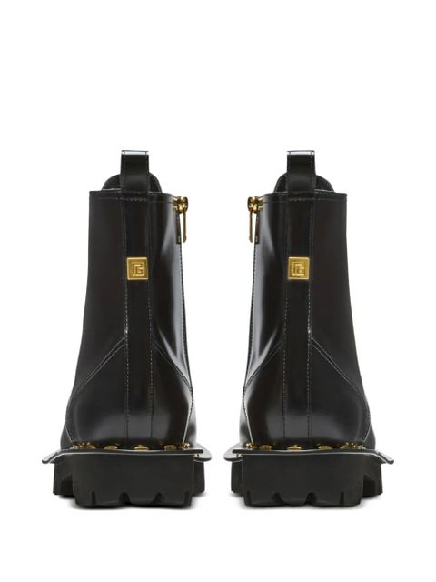 Balmain Glazed combat boots - Black