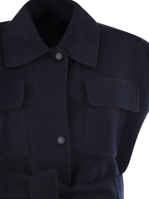 Weekend Max Mara belted pocketed waistcoat - Blue
