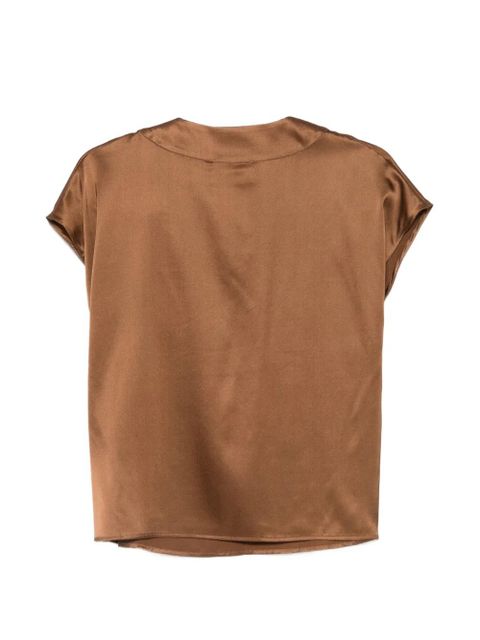 SOLOTRE V-neck blouse - Brown - zdjęcie produktu nr 2