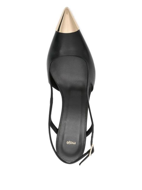 Maje 50mm slingback leather pumps - Black