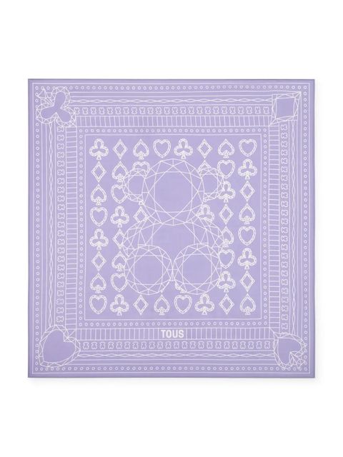 Tous apaszka z jedwabiem All In damska kolor fioletowy wzorzysta 2002202633 - zdjęcie produktu nr 1