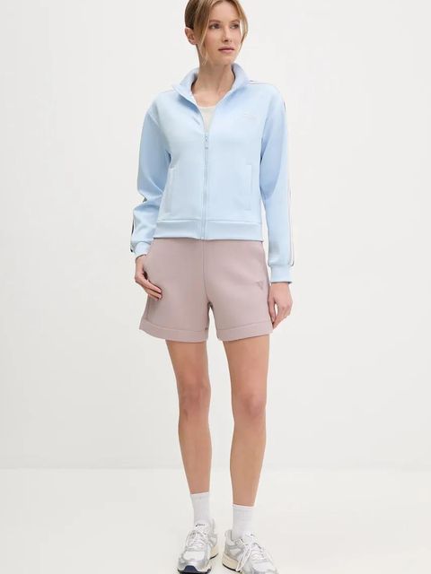 Guess bluza YARROW damska kolor niebieski z aplikacją V5GQ18 KCRU2