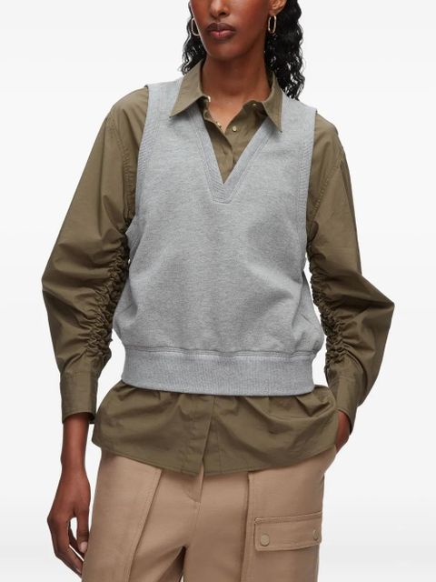 3.1 Phillip Lim V-neck sleeveless layered vest - Grey - zdjęcie produktu nr 2