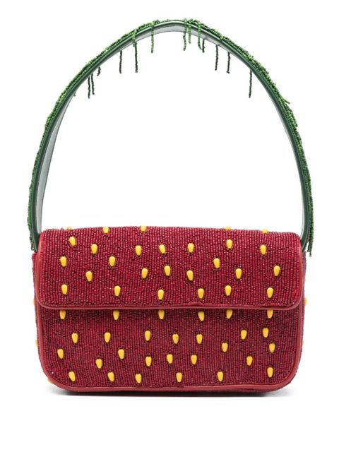 STAUD Tommy beaded strawberry-motif shoulder bag - Red - zdjęcie produktu nr 1