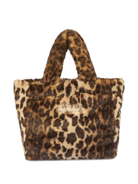 MC2 Saint Barth leopard-pattern logo-embroidered tote bag - Brown