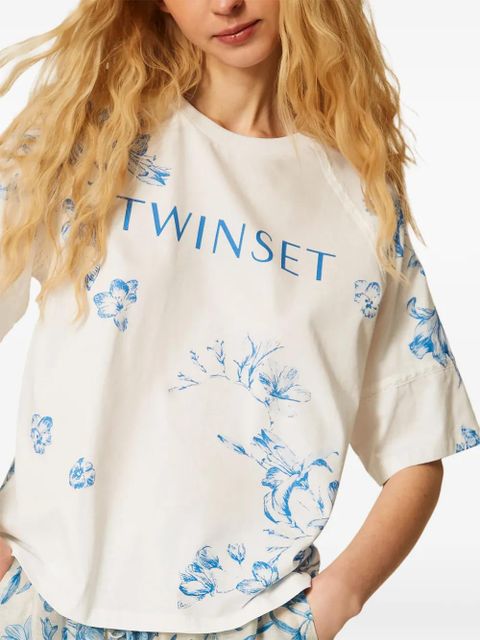 TWINSET floral-print T-shirt - White