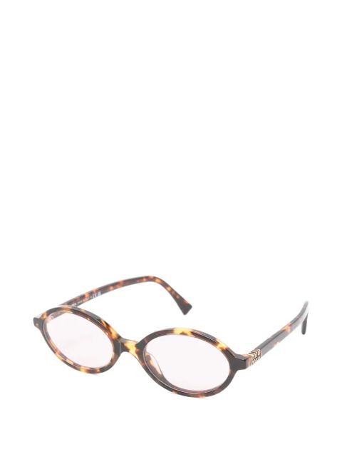 Miu Miu Eyewear tortoiseshell-effect oval-frame sunglasses - Brown - zdjęcie produktu nr 2