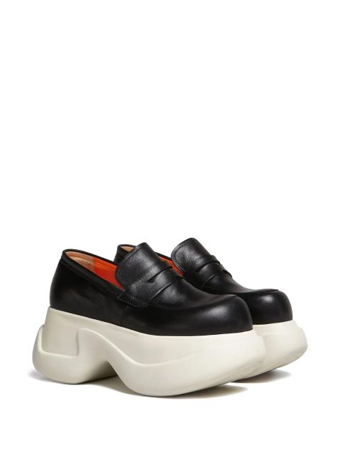 Marni platform leather mocassin loafers - Black - zdjęcie produktu nr 2