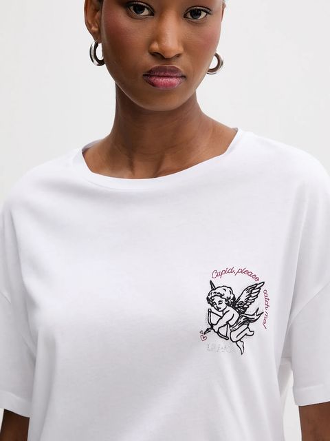 Liu Jo t-shirt bawełniany damski kolor biały MF5416 JS923