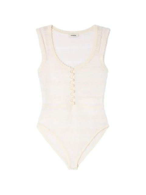 SANDRO pearl-button knitted bodysuit - White - zdjęcie produktu nr 1