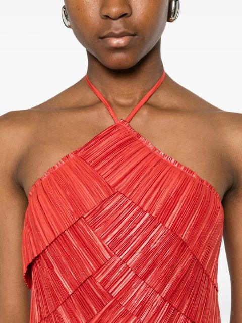Cult Gaia Patrizia pleated halterneck dress - Red