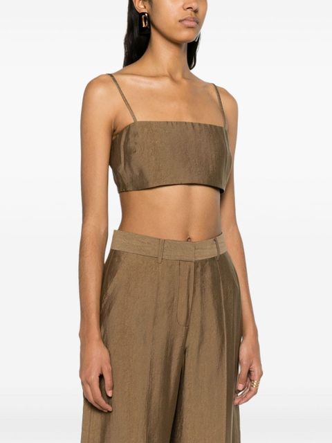 Cult Gaia Tereza square-neck crop top - Brown - zdjęcie produktu nr 2