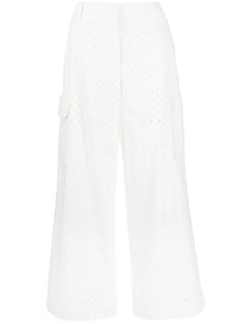 ZIMMERMANN Matchmaker Anglaise cotton trousers - White - zdjęcie produktu nr 1