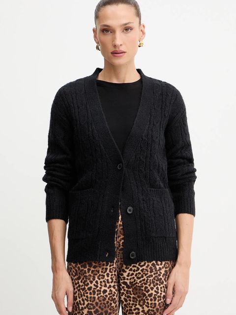Silvian Heach kardigan z domieszką wełny VALBUENA damski kolor czarny GPA25149CD - zdjęcie produktu nr 1