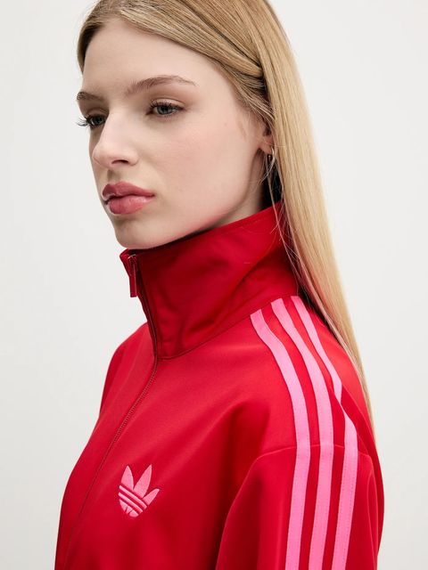 adidas Originals bluza Firebird damska kolor czerwony z aplikacją JW3665