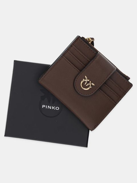 Pinko portfel skórzany damski kolor brązowy 103610 A0F1