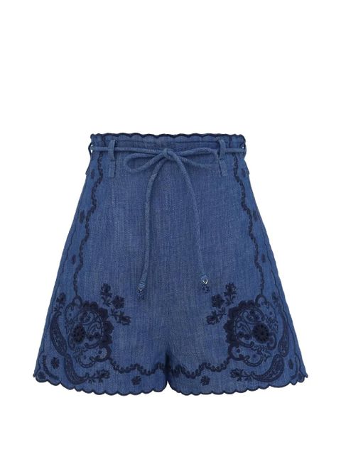 ZIMMERMANN Aster scalloped shorts - Blue - zdjęcie produktu nr 1