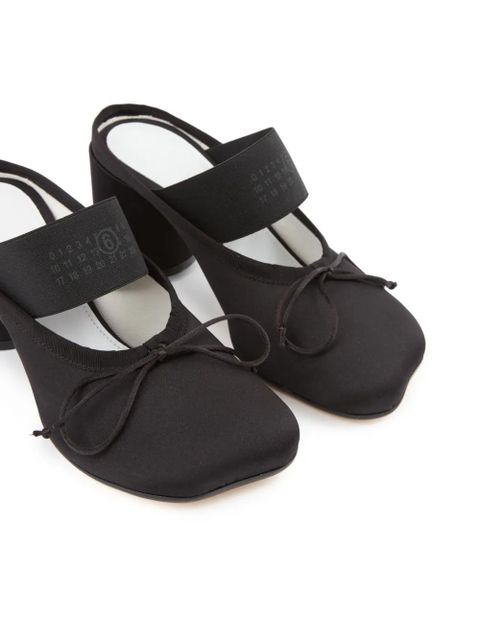 MM6 Maison Margiela logo-strap bow-detail mules - Black