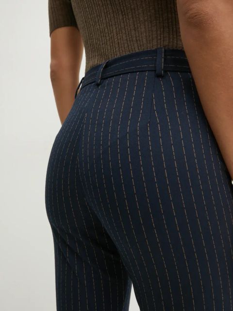 MAX&Co. spodnie damskie kolor granatowy fason cygaretki medium waist 2516131042200