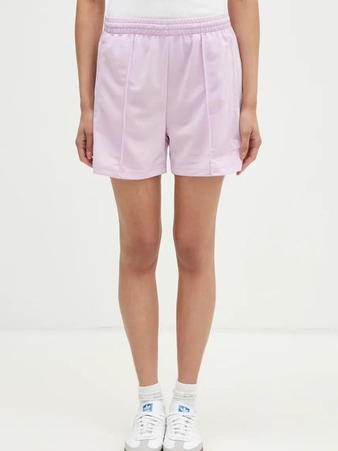 adidas Originals szorty Firebird damskie kolor różowy wzorzyste high waist JD0821 - zdjęcie produktu nr 1