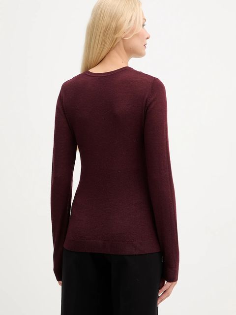 Elisabetta Franchi sweter z dodatkiem wełny damski kolor bordowy lekki MK35S57E2 - zdjęcie produktu nr 2