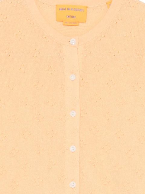 Guest In Residence pointelle-knit cashmere cardigan - Orange