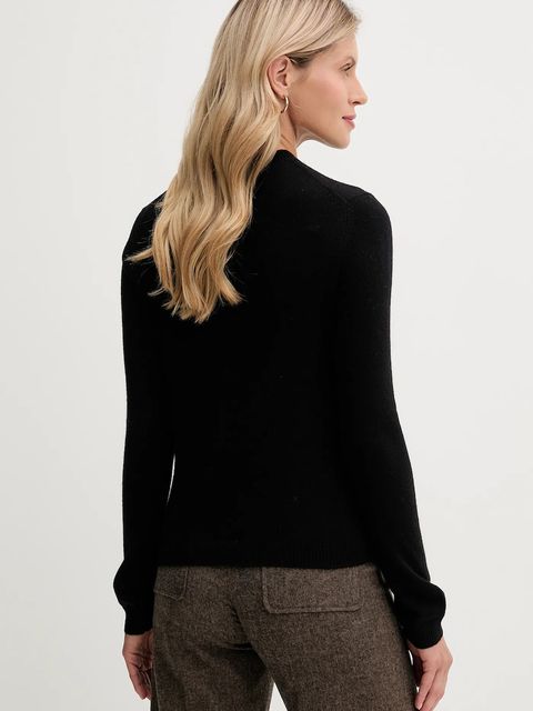 United Colors of Benetton kardigan z dodatkiem wełny damski kolor czarny lekki 102HD502B - zdjęcie produktu nr 2